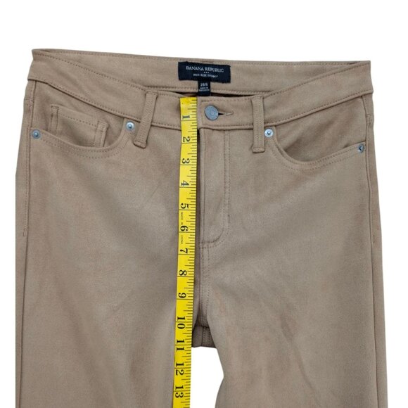 Banana Republic Faux Suede Pants Womens Tan Microfiber 5 Pocket Stretch Size 6 - Picture 8 of 10